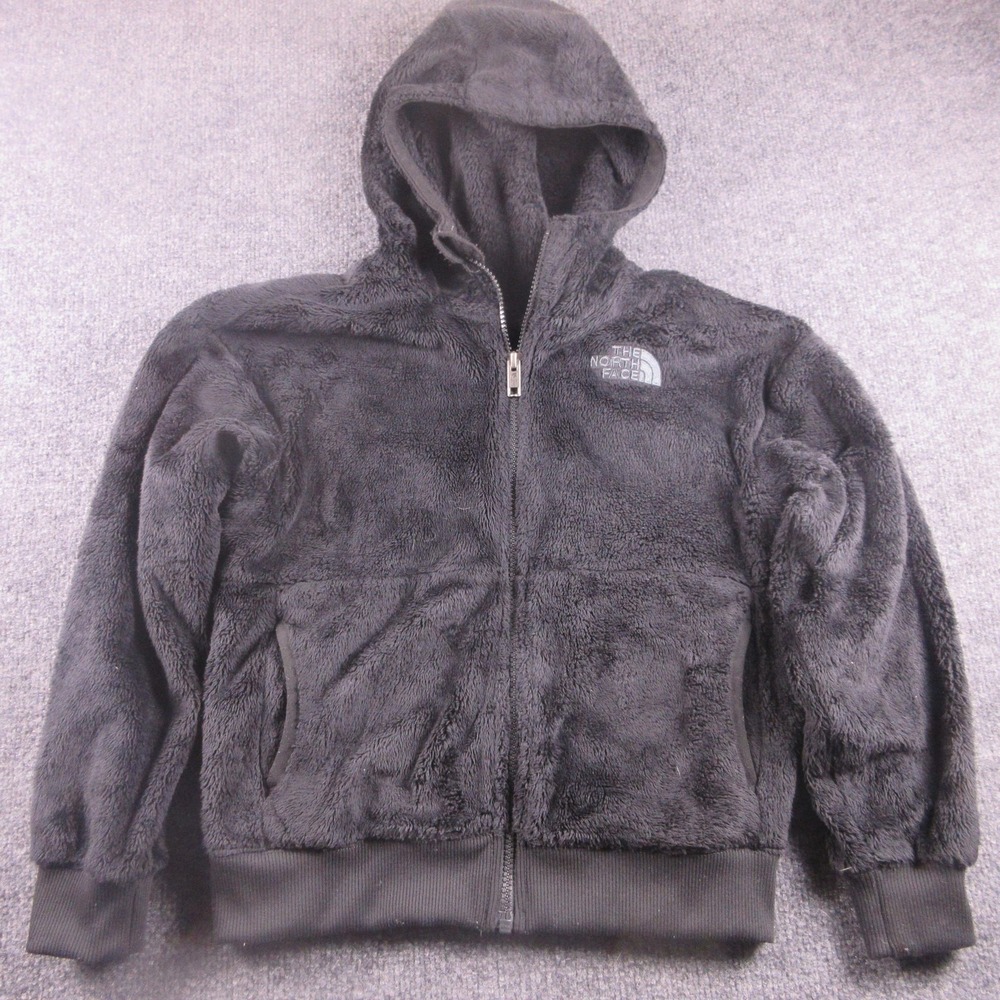 The North Face Jacket Girls 7/8 Gray Fleece Hooded Full Zip Plush NF0A88UK